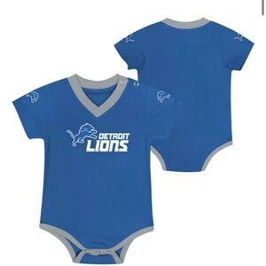 🦁NFL Teams🦁 Detroit Lions Baby Team Captain Blue Onesie 6-9 months NWT